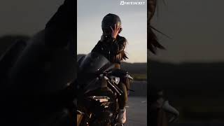 A Beautiful Girl on a Luxury Black Bike | By Faux Jacket