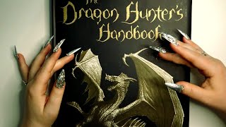 ASMR Interactive Book Tapping & Tracing & Page Turning 📘 The Dragon Hunters Book💋 Minimum Talking