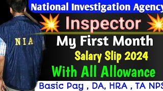 NIA Inspector First Month Salary 2024 With All Allowance Basic Pay DA HRA TA NPS