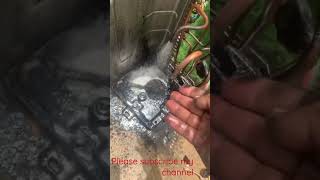 We check compressor grounded that’s why  ,oil burn 🔥, split AC ,and also we check unit R410a ,r22