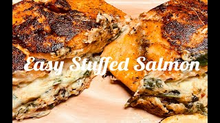 HOW TO MAKE STUFFED SALMON | CHEESY & FLAVORFUL | QUICK & EASY