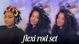 fluffy curls using flexi rods - natural hair