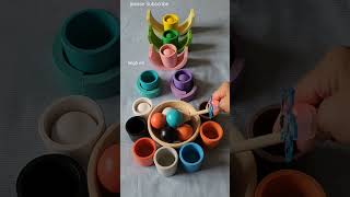 S-161 #Color Sorting #Colored cups and balls #ASMR #Sounds #Short video