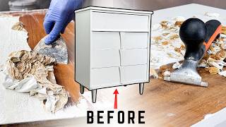 How to Remove Paint from Furniture | MCM Dresser PAINT TO WOOD Restoration