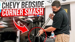 Chevy 1500 Bedside Corner Smash | Full Tutorial Paintless Dent Removal Training