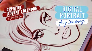 DIGITAL PORTRAIT PROCESS | PROCREATE 🎶 CREATIVE ADVENT CALENDAR EP5/24