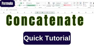 Concatenate Formula in Excel || Excel Formulas