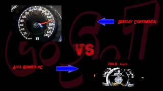 Car Speed Test Bentley Continental VS Alfa Romeo 4C Series Acceleration