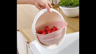 Elegant portable fruit and vegetable cleaning drain basket