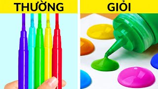 NHỮNG MẸO VẼ TRANH ĐÁNG KINH NGẠC & MẸO HỌC TẬP CHO PHỤ HUYNH VÀ TRẺ EM! 🎨 DIY & THỦ CÔNG PHẢI THỬ