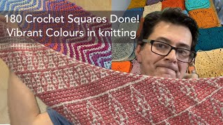 260 - Over a Hundred Crochet Squares Completed - Knitting Colourful Shawls and Scarves