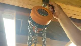 Harbor Freight 1 Ton Chain Hoist Review & DIY Poormans Trolley