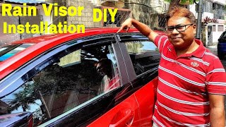 How To Install Door Visor | Rain Visor In Tata Altroz  at Home DIY #tataaltroz #carmodification