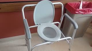 How to EMPTY Out Portable Hospital TOILET Bedside Commode Chair Seat (Clean Porta Potty Bucket Pot)