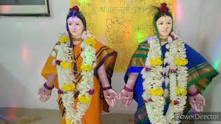 साधे पण सुंदर महालक्ष्मी डेकोरेशन ||Mahalaxmi decoration #gauriganpatidecoration