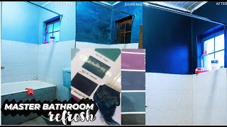 MASTER BATHROOM REFRESH | Super easy renter friendly transformation (Crystal Olisa)