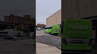 I like This Color Green! Prevost Built Flixbus Enters A Parking Lot!