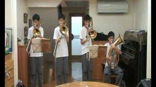 Ma Vlast (Vltava) excerpt by One Man Band for 3 trombones and euphonium