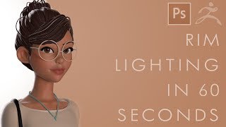 How to ADD RIM LIGHTS in ZBrush and Photoshop - 60 Second Tutorial