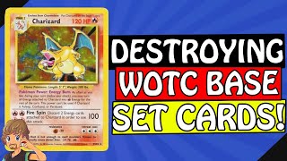 Destroying Wizards of the Card Holographic Pokemon Cards for Science! Will PSA Grade them?