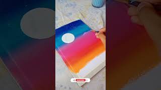 Watercolor| moonlight painting | #viral #shorts #trending