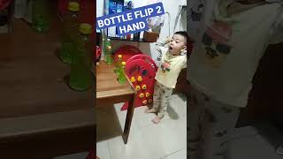 BOTTLE FLIP CHALLAGE 2 TANGAN #shorts #shortsfund #shortsvideo