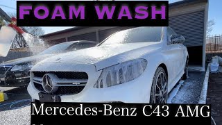 【洗車】Mercedes C43 AMG FOAMWASH!!✨✨#cardetailing #mercedes #amg #foamwash