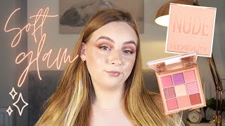 SOFT GLAM NUDE MAKEUP!! (+ lil chat) | HUDA BEAUTY NUDE LIGHT OBSESSIONS PALETTE TESTING & TUTORIAL