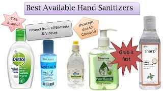 Best Hand Sanitizers available during shortage due to Coronavius| Alcohol based| Protect from Virus