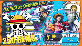 ONE PIECE DAY BANNER ° 250 GEMS ° SUMMONS - ONE PIECE BOUNTY RUSH