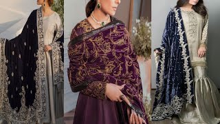 Velvet Shawl Designs / Velvet Dress With Shawl Designs @FASHIONWITHMEHNAZ