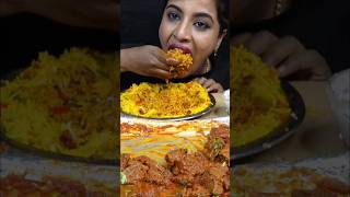 ASMR eating mutton curry, frued rice, biriyani, yellow rice, chicken leg Fry, rotti extra curry