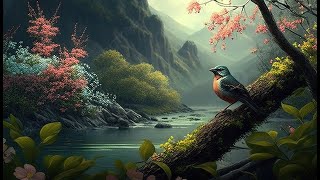 Forest River Nature Sounds Relaxing Birds Chirping Spring Morning Ambience Water Sound for Sleeping.