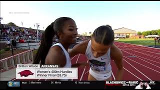 SEC TRACK FIELD 2022 : WOMEN 400M HURDLES - WILSON (ARK) IMPRESSIVE DOUBLE