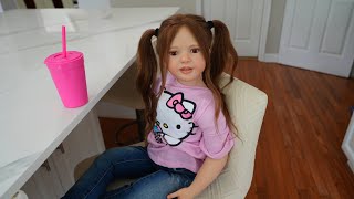 New Reborn child doll Ava's Morning Routine and shopping haul