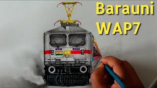 Drawing BARAUNI WAP7 raising dust with Patna Rajdhani | Indian Railways | Rajlocomotive