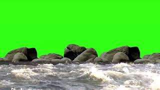 River water flowing green screen background video