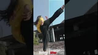 Fight Scene  (Action / Stunt)  Chintya Candranaya / Silat jurus / Before and after editing #Shorts