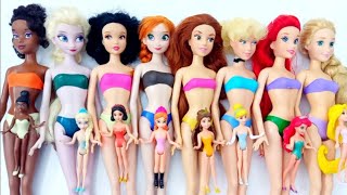 Disney Princess Doll Collection Satisfying unboxing DIY Beautiful  Miniature Ideas for Barbie Dress