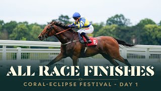 All race finishes from day one of the Coral-Eclipse Festival at Sandown Park Racecourse