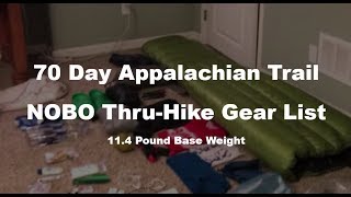 70 Day Appalachian Trail NOBO Gear List