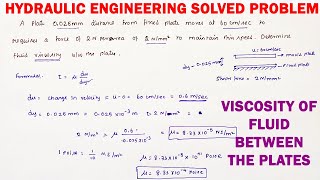 Applied Hydraulic Engineering Numerical | viscosity | velocity | GATE Solved Problems | hydraulics