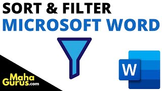 How to Sort A to Z in Microsoft Word | format | Filter A to Z in MS Word