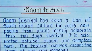 Onam festival || Essay on kerala onam festival in English || paragraph writing