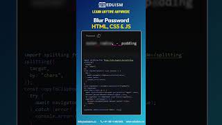 Blur Password HTML, CSS & JS!#coding #html #css #javascript #js #programminglanguage #cssbeginners