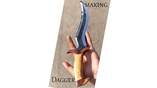 Making Dagger out of Rusted Leaf Spring with Wooden Handle#❤❤ Short video❤❤