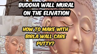 GOWTHAM BUDDHA wall mural on the elivation#mural art ideas