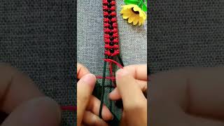 make a beads and red colour thread friendship bracelet making #shorts