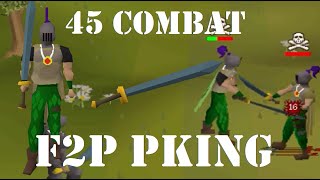 45 Combat Rune 2h Pking - OSRS F2P Pking