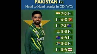 cricket world cup Pakistan's head to head results history 1975 - 2023 #cricket #worldcup